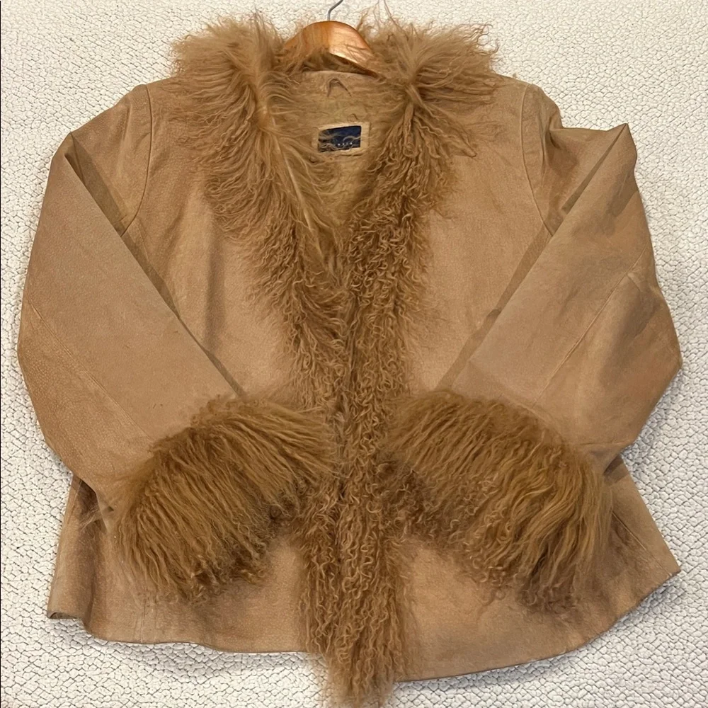 Venezia Tan suede Jacket - Picture 2 of 8